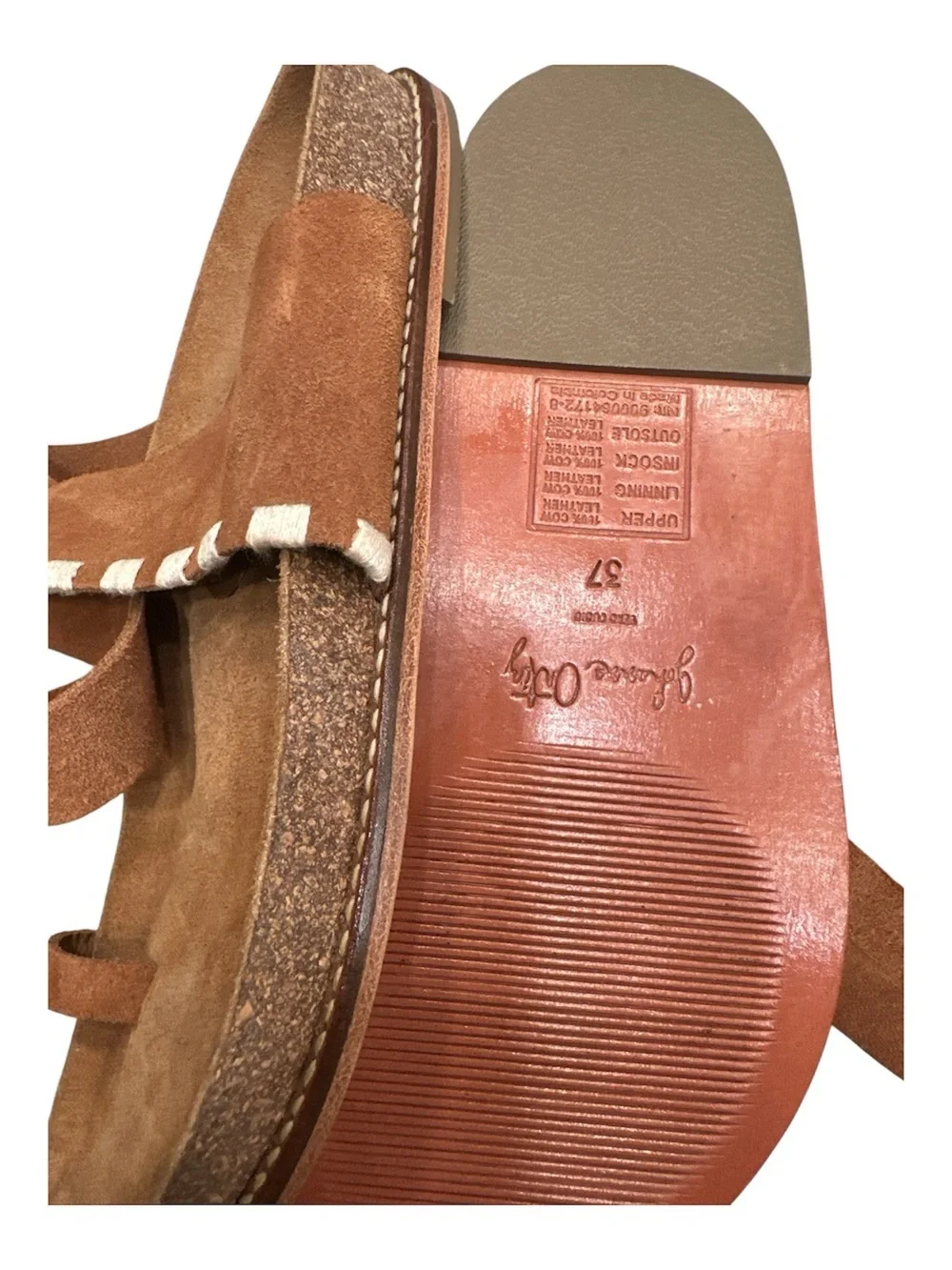 Johanna Ortiz Embroidered Suede Sandals Ankle Wrap Flat Sz 6.5 EU 37 New No Box